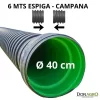 Tubo Alcantarilla PEAD ECOLINE Unión Campana 0.40 cm x 6 mts