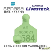 Caravana Datamars ELECTRONICA Oficial CONJUNTO SENASA  (x 25 Unid.) VERDE