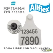 Caravana Electronica ALLFLEX Oficial SENASA Binomio 25 Unid. BLANCA