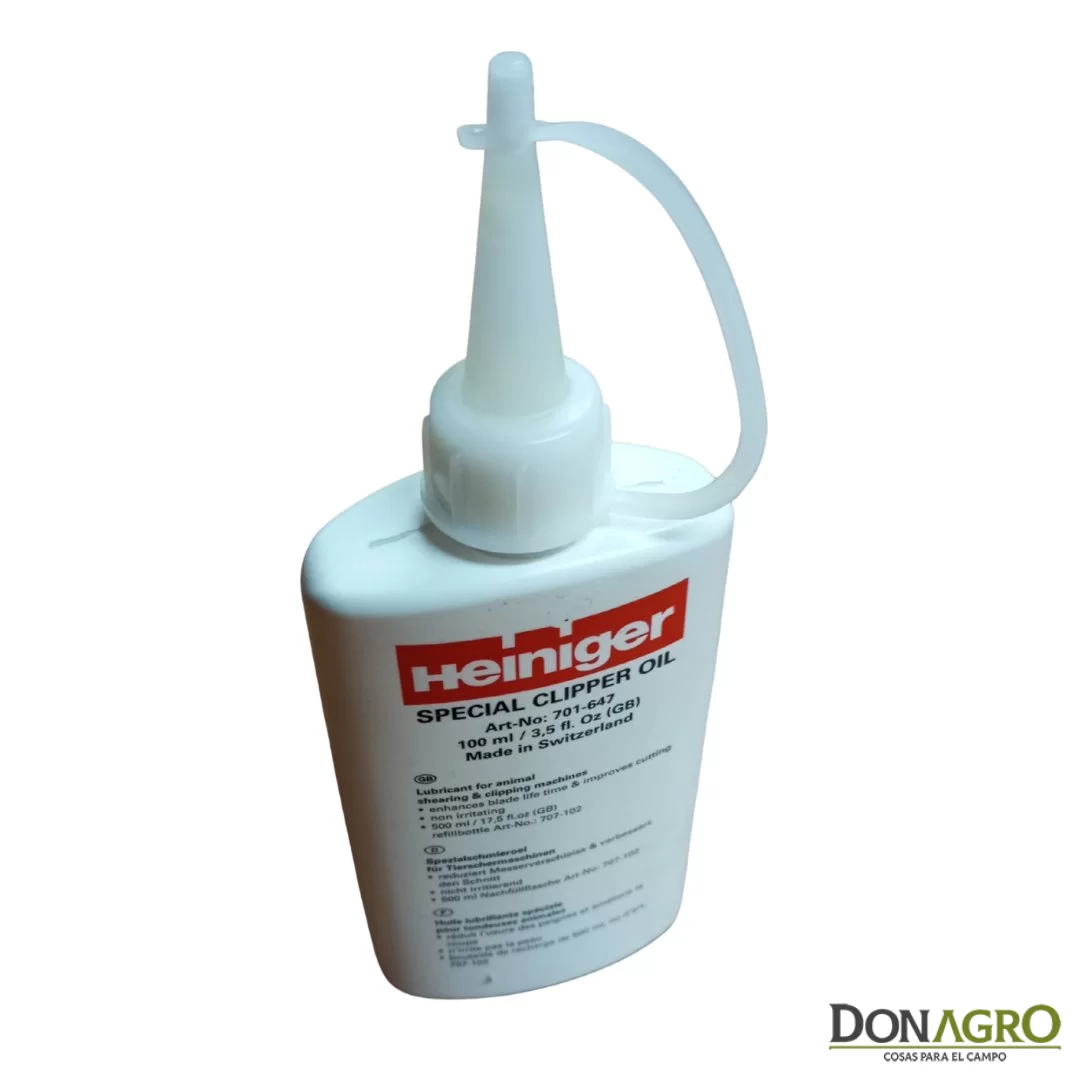 Aceite lubricante para peladoras y esquiladoras Heiniger 