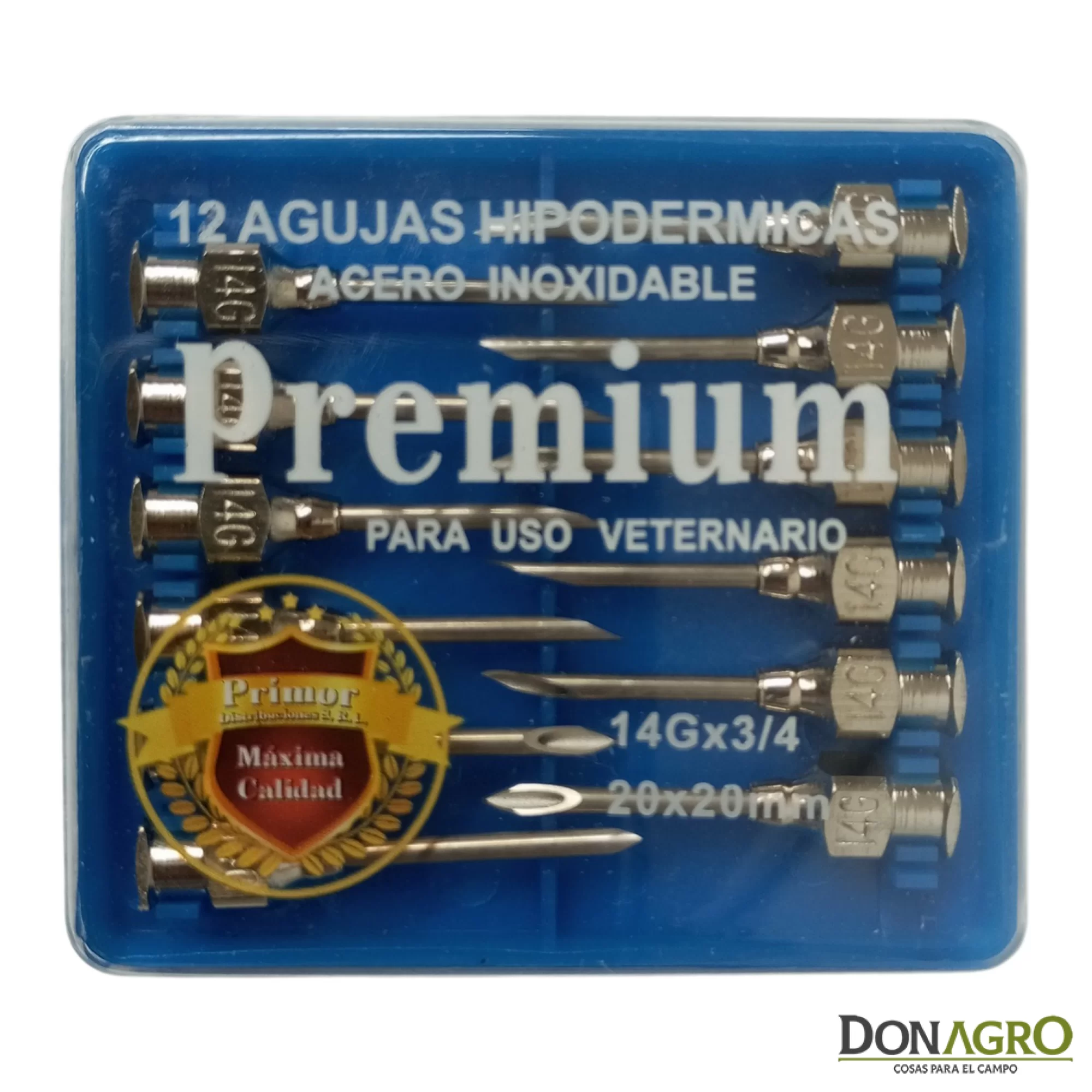 Agujas Hipodérmicas Primor 20x2.0 Importada x12 unid