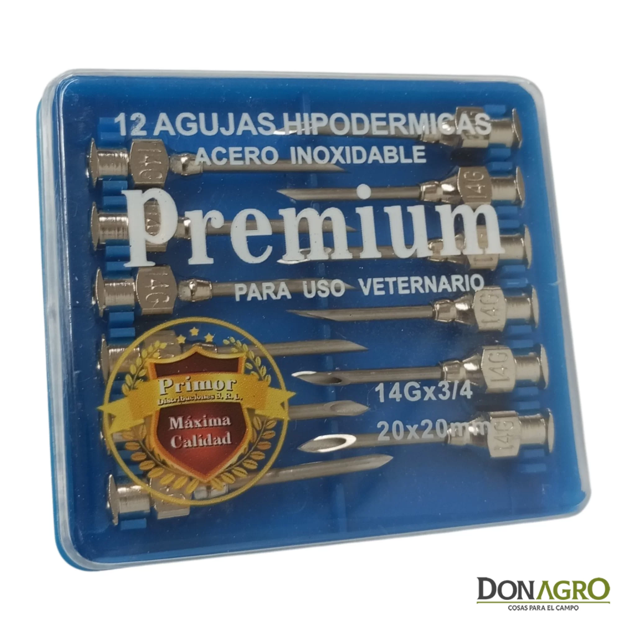 Agujas Hipodérmicas Primor 20x2.0 Importada x12 unid