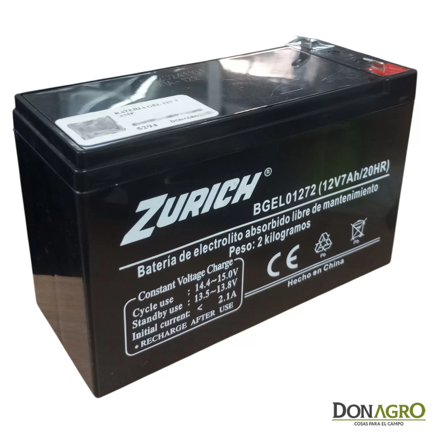 Bateria de Gel Zurich 12v 7 Amp.