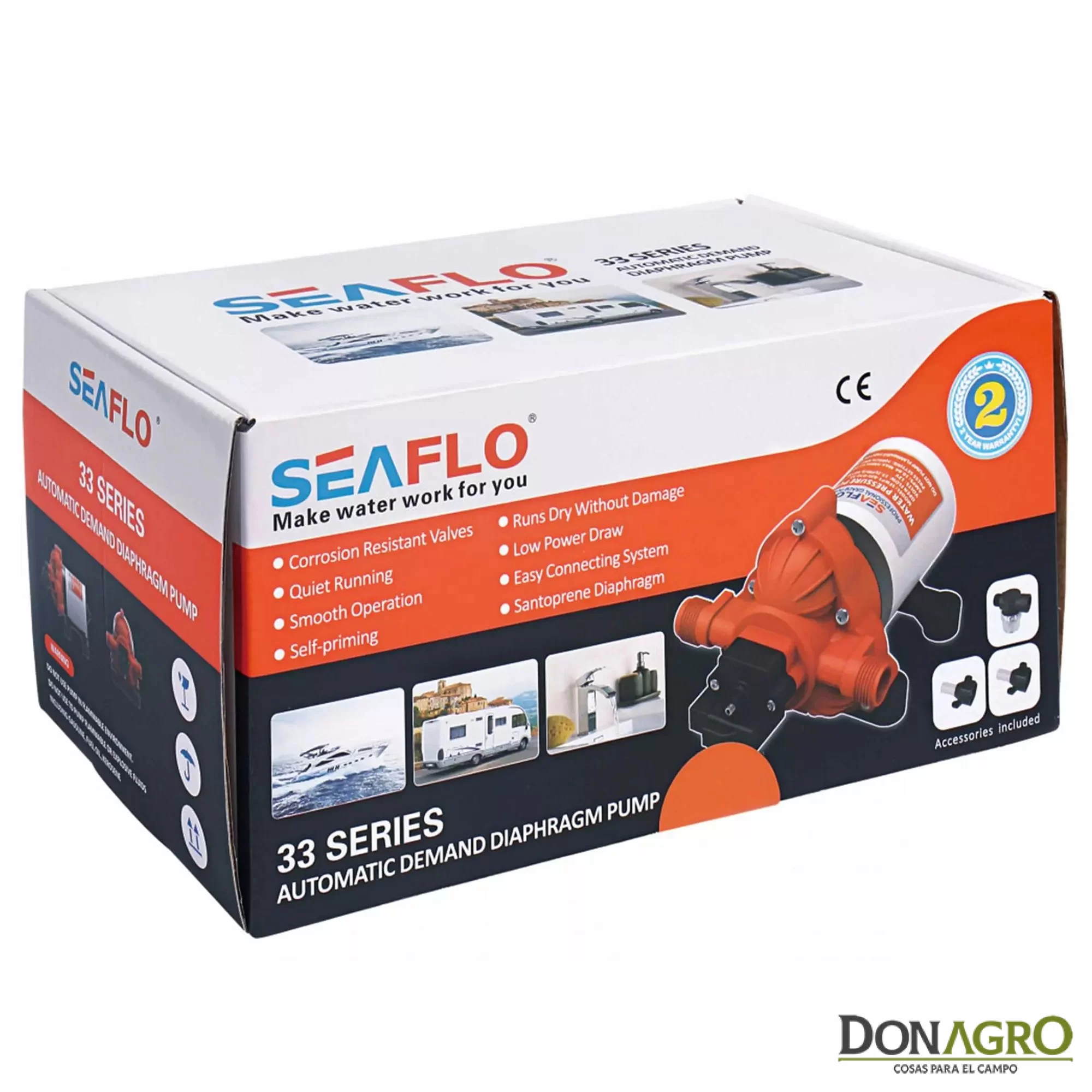 Bomba Presurizadora 12v 13.2 LPM 45 PSI Automatica Seaflo