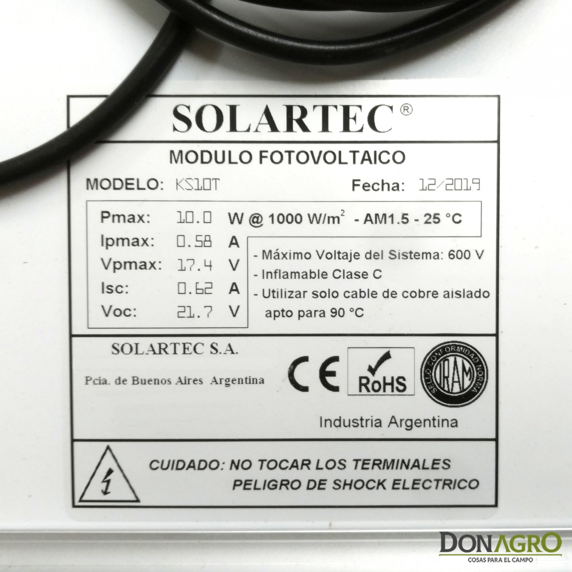 Boyero Electrificador Solar Agrotronic SOLARTEC 1.10j 30km