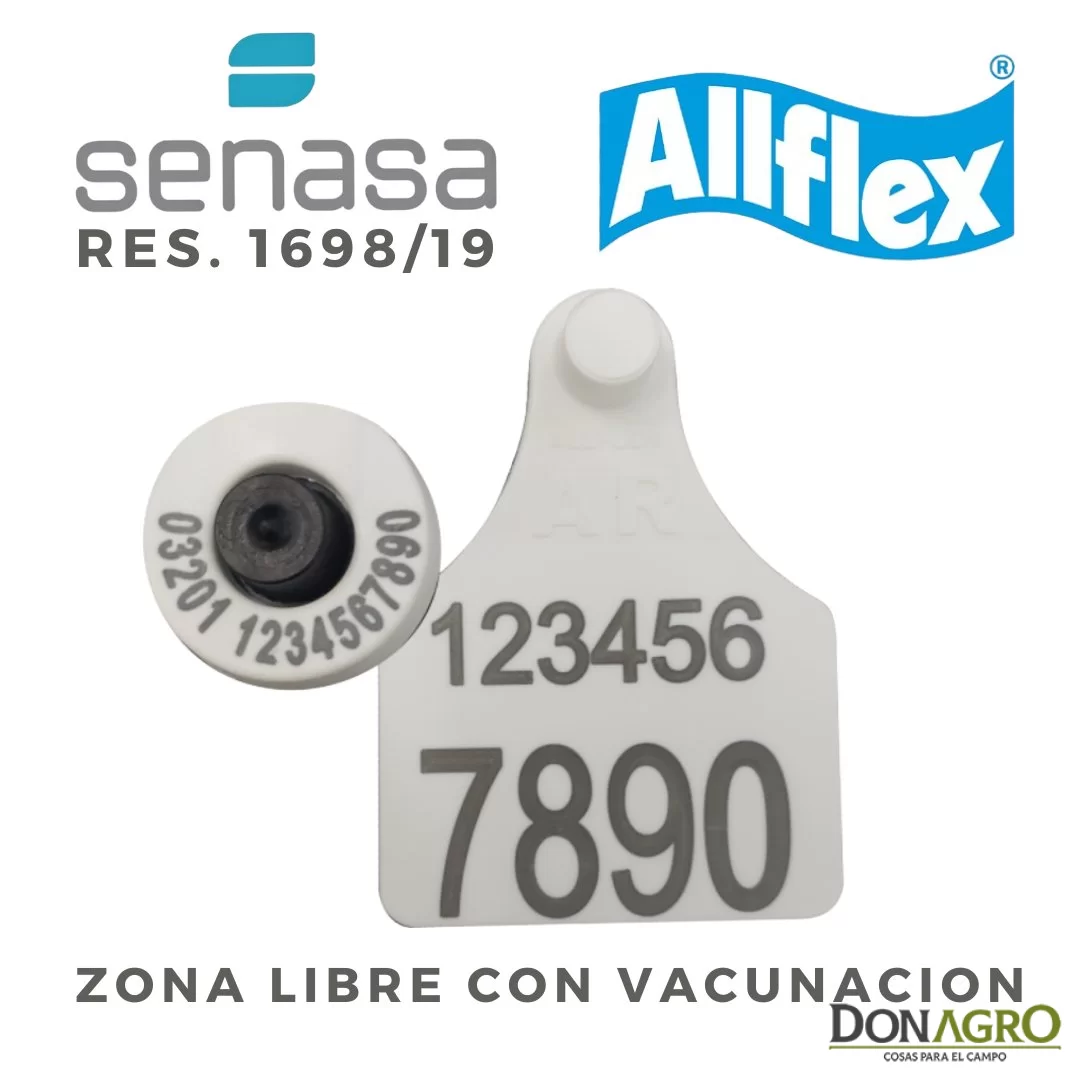 Caravana Electronica ALLFLEX Oficial SENASA Binomio 25 Unid. HDX (TAMBO-GRANJAS PORCINAS)