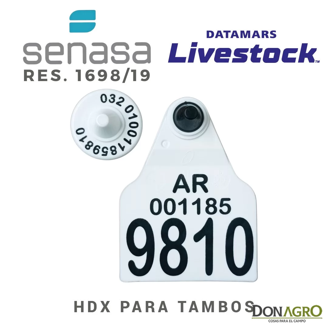 Caravana Electronica DATAMARS Oficial SENASA Binomio 25 Unid. HDX TAMBO