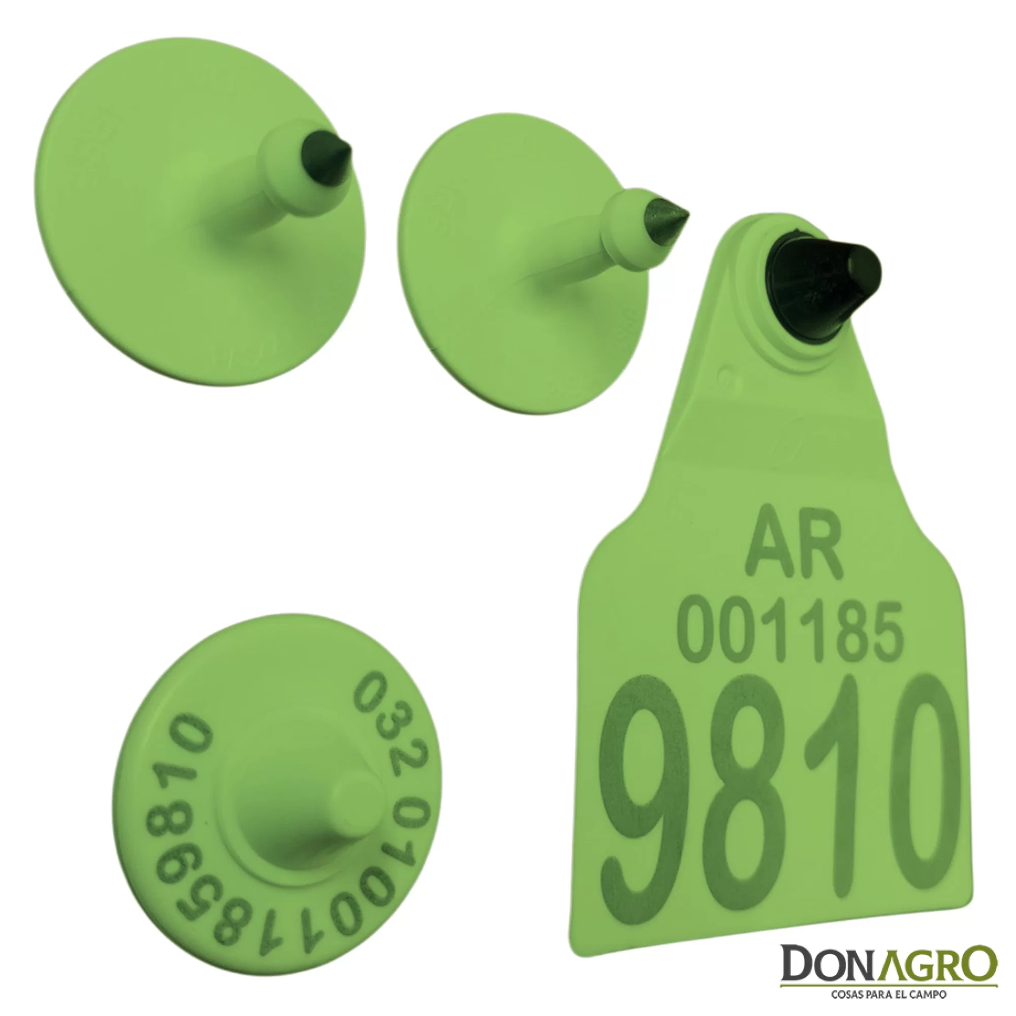 Caravana Electronica DATAMARS Oficial SENASA Binomio 25 Unid. VERDE ZONA LIBRE AFTOSA