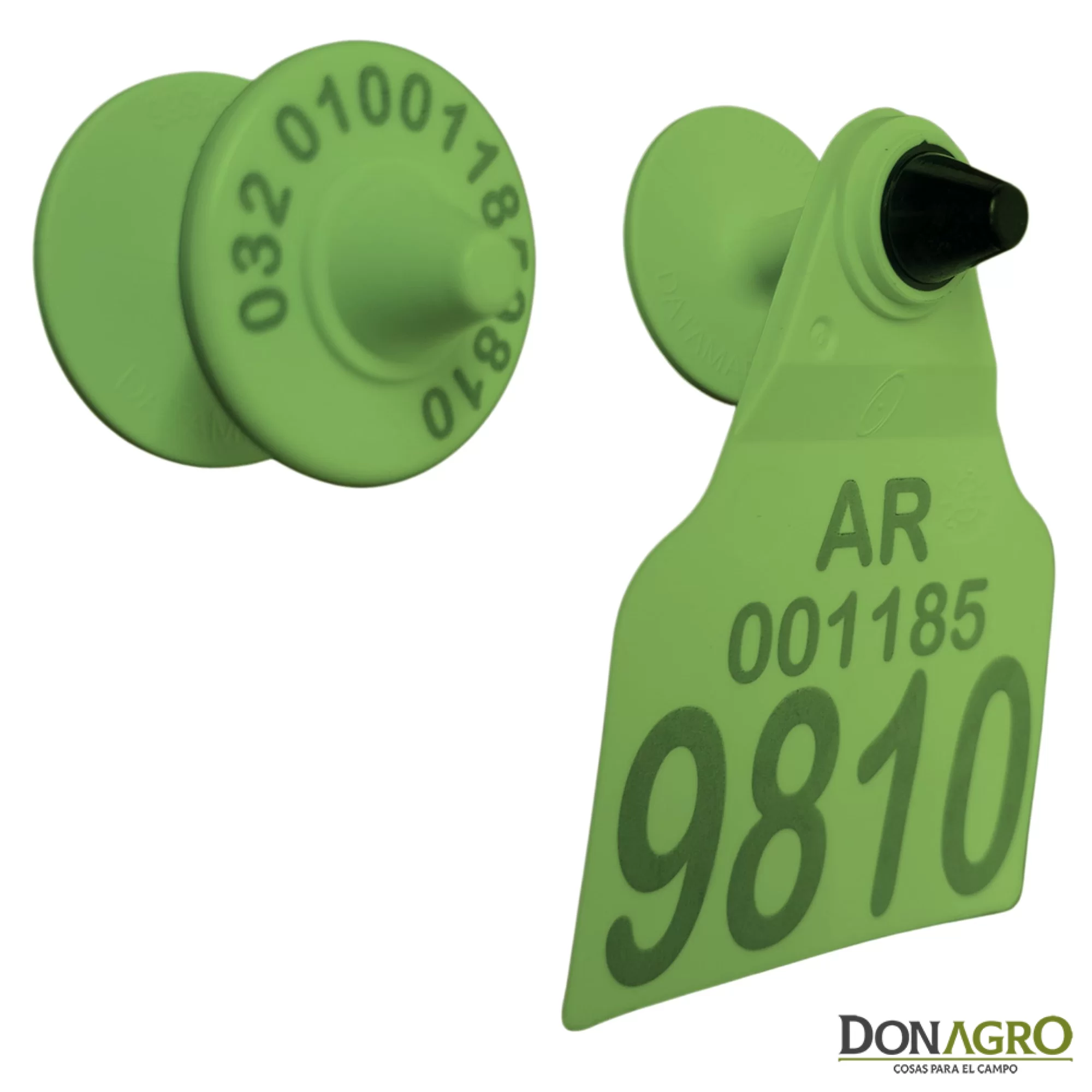 Caravana Electronica DATAMARS Oficial SENASA Binomio 25 Unid. VERDE ZONA LIBRE AFTOSA