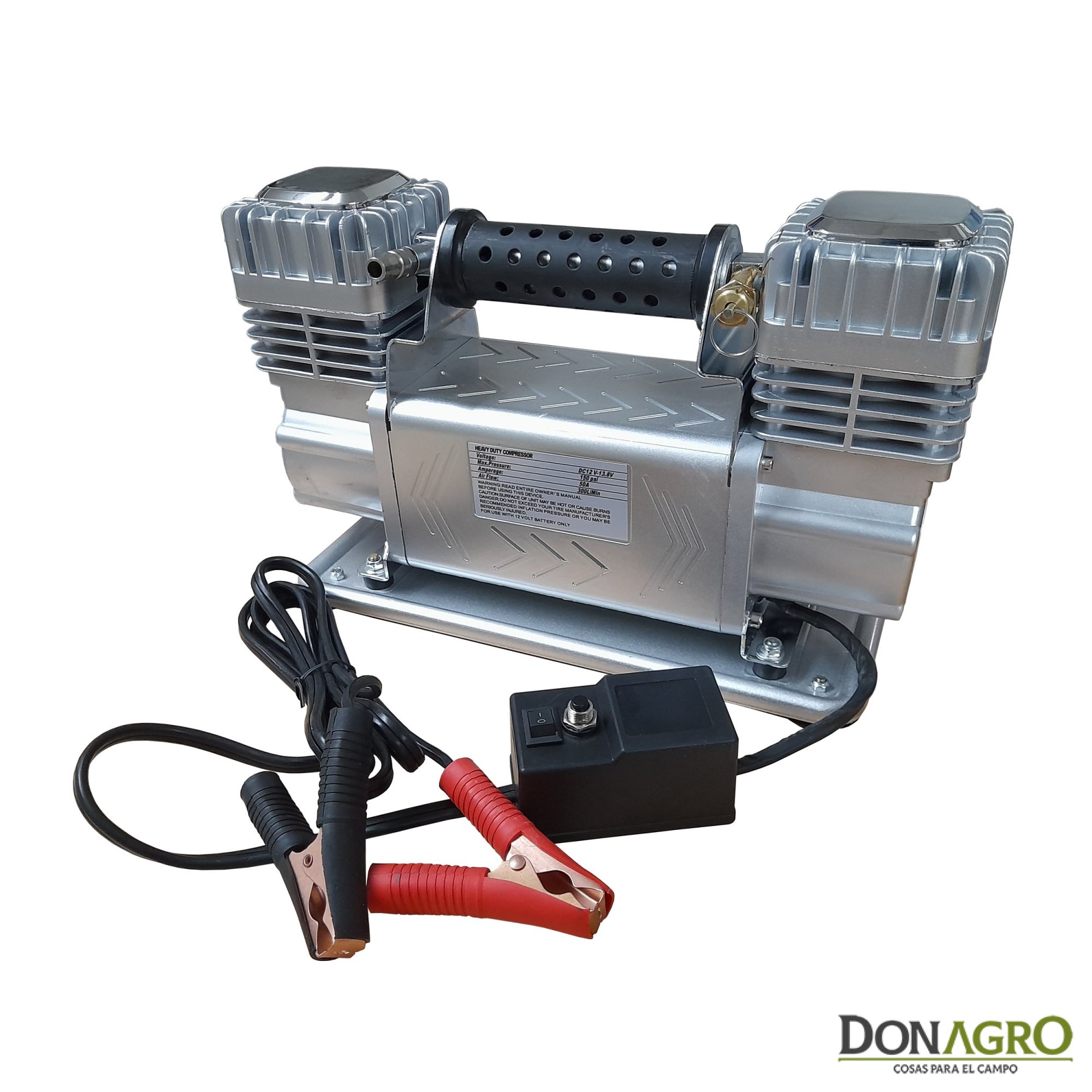 Compresor 12v para Agro 150 PSI 150 Lpm 2 Cil. Daza