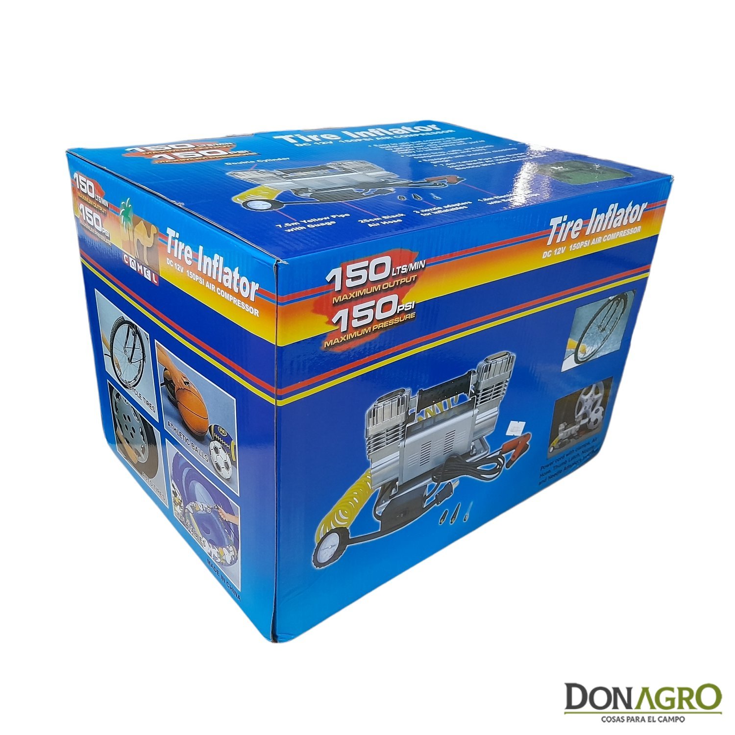 Compresor 12v para Agro 150 PSI 150 Lpm 2 Cil. Daza