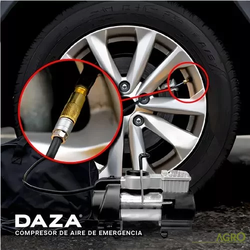 Compresor De Aire Auto Mini Inflador Portatil 12v Con Baliza Daza Dzjb82