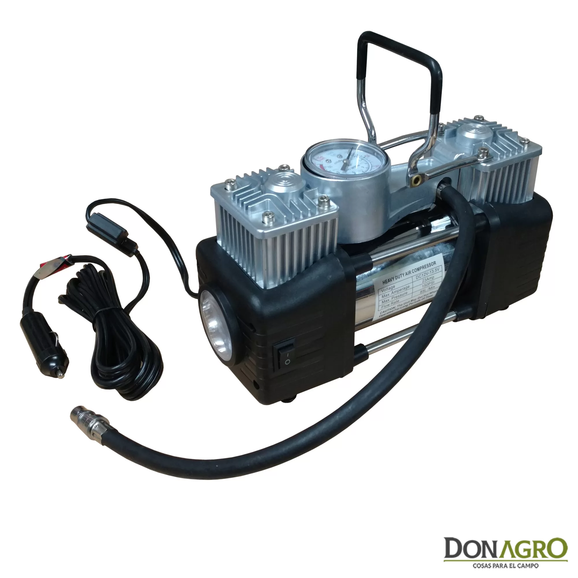 Compresor De Aire Auto Mini Inflador Portatil 12v Con Baliza Daza Dzjb82