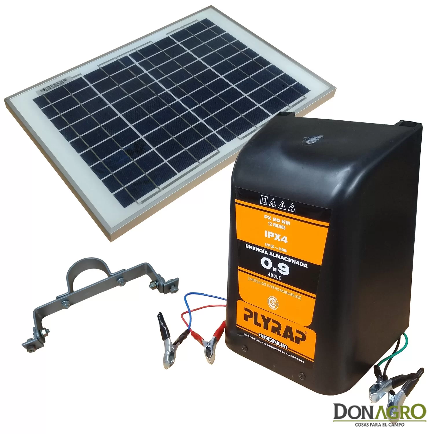 Electrificador Kit Solar 20km 0.9j Plyrap + Panel FIASA
