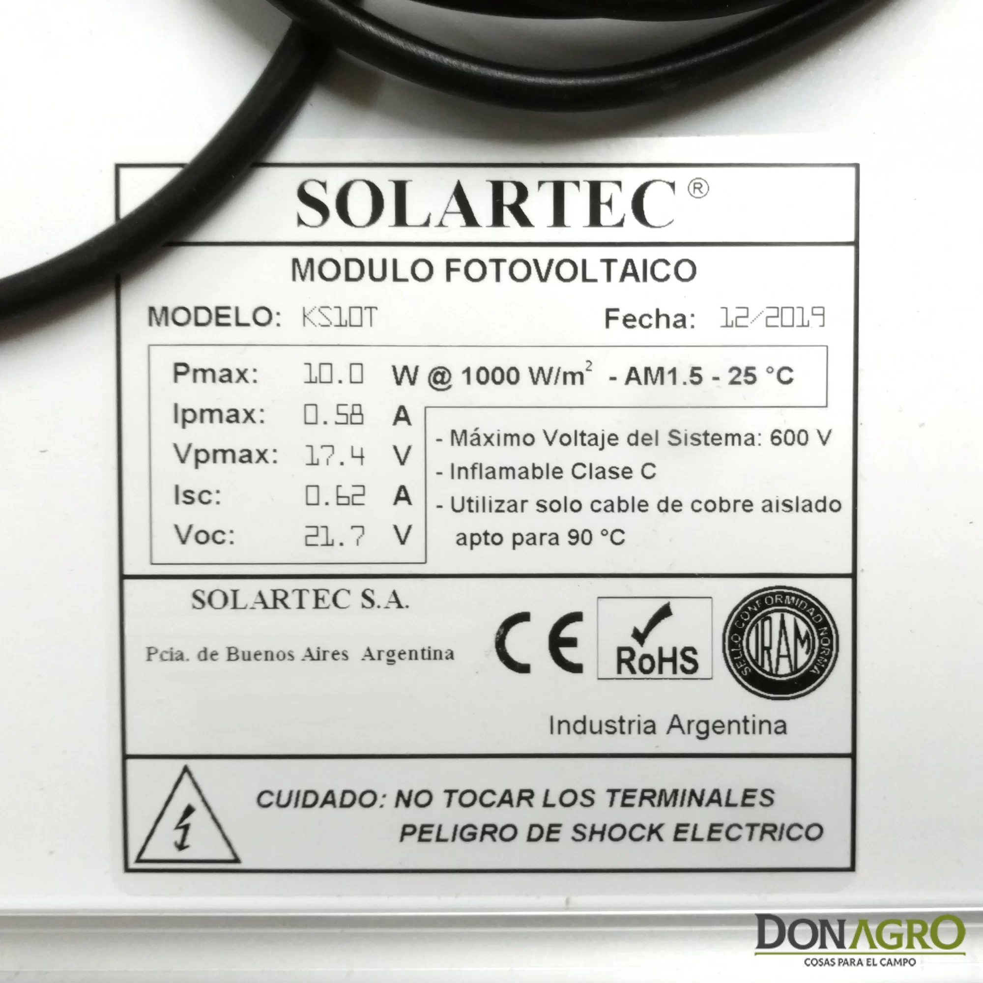 Electrificador Kit Solar 30km 1.10j Agrotronic SOLARTEC