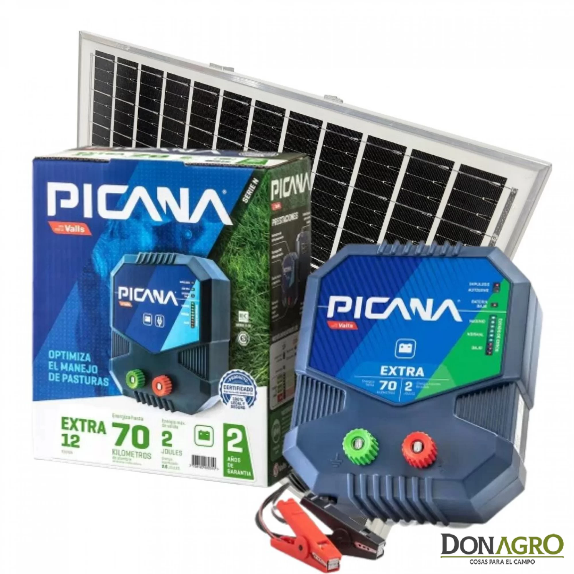 Electrificador SOLAR 12v 70km 2.0j Picana Extra