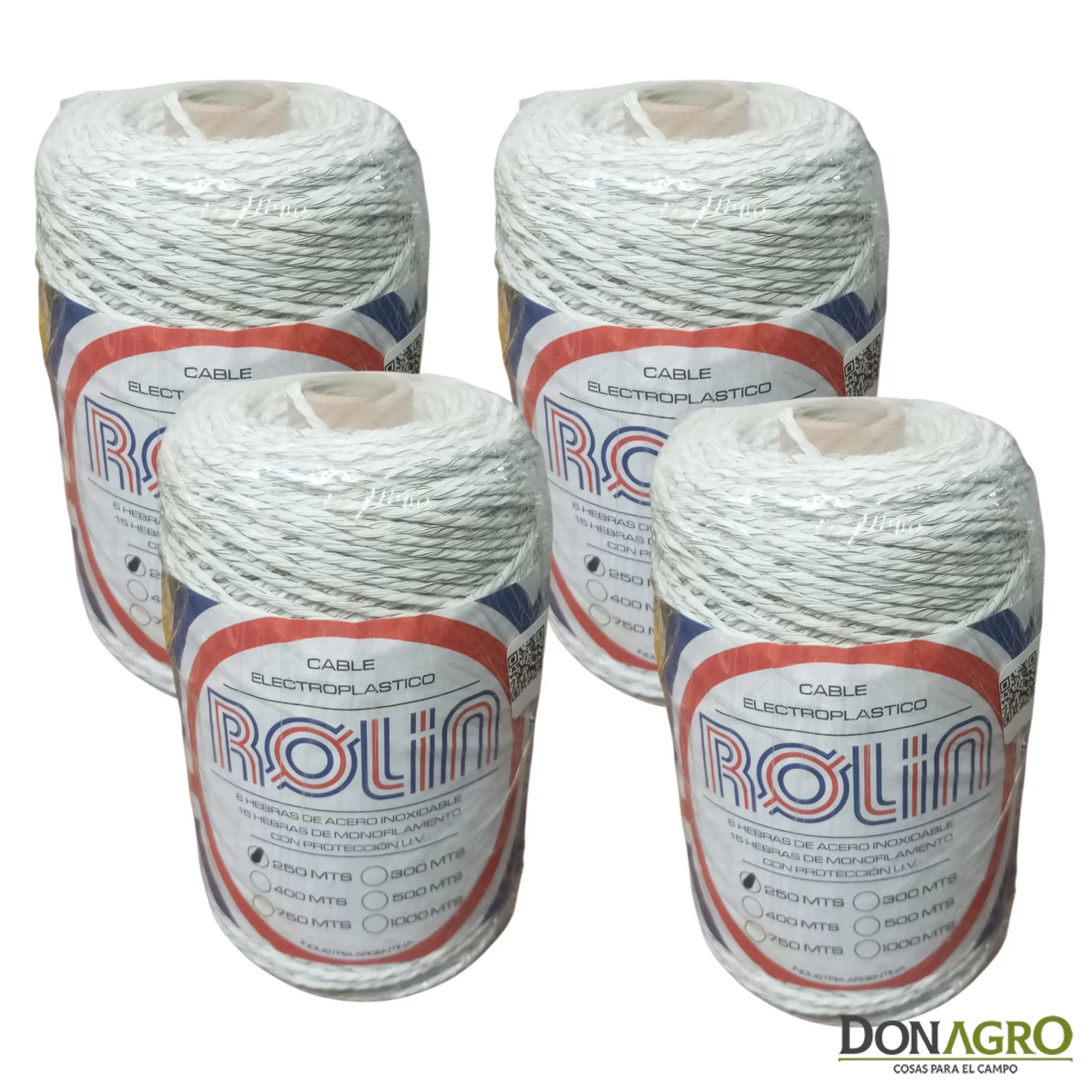 Electropiolin 250 mts 6 hebras X 4 unidades