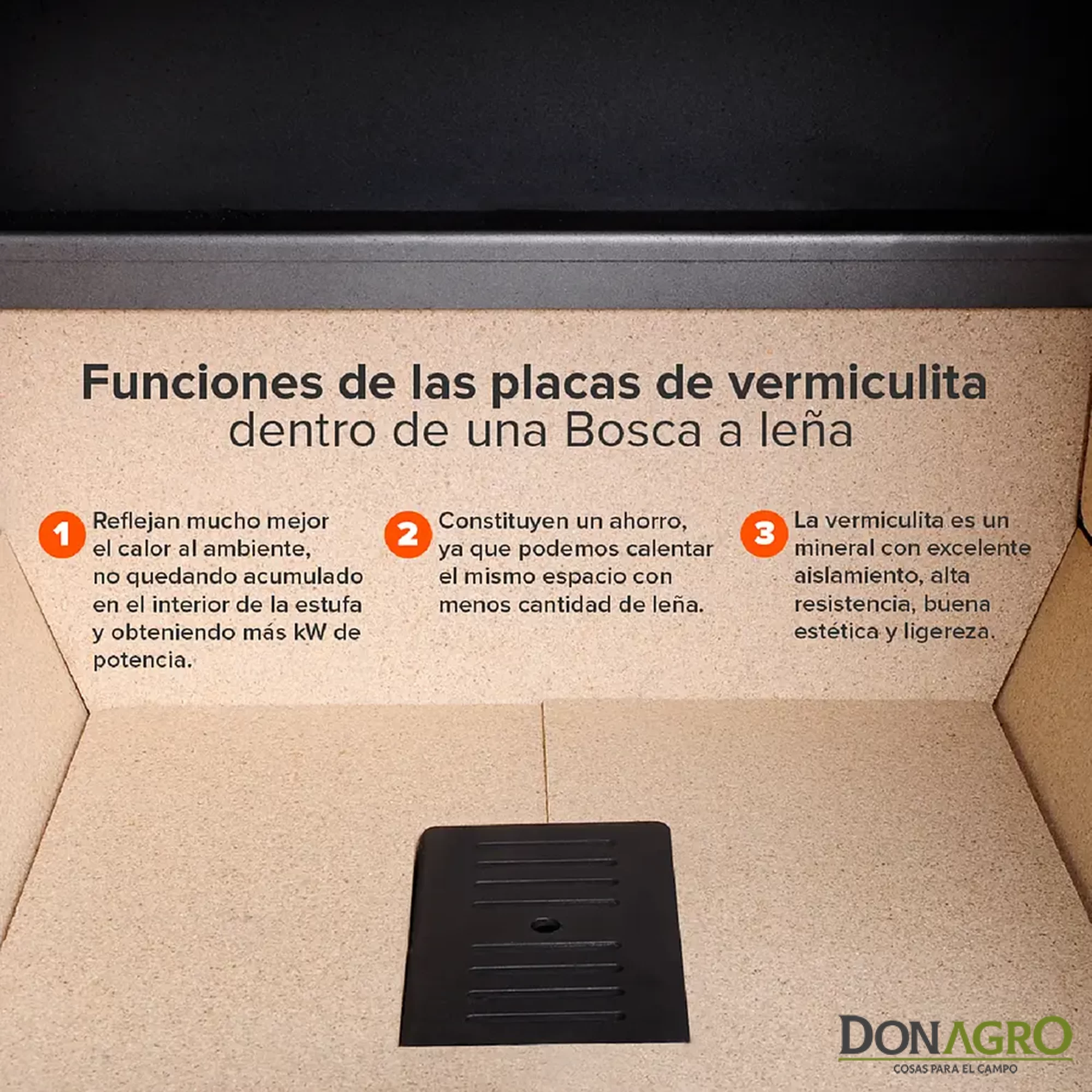 Estufa a Leña Bosca Gold 500 Black Vision Charcoal 10.318Kcal