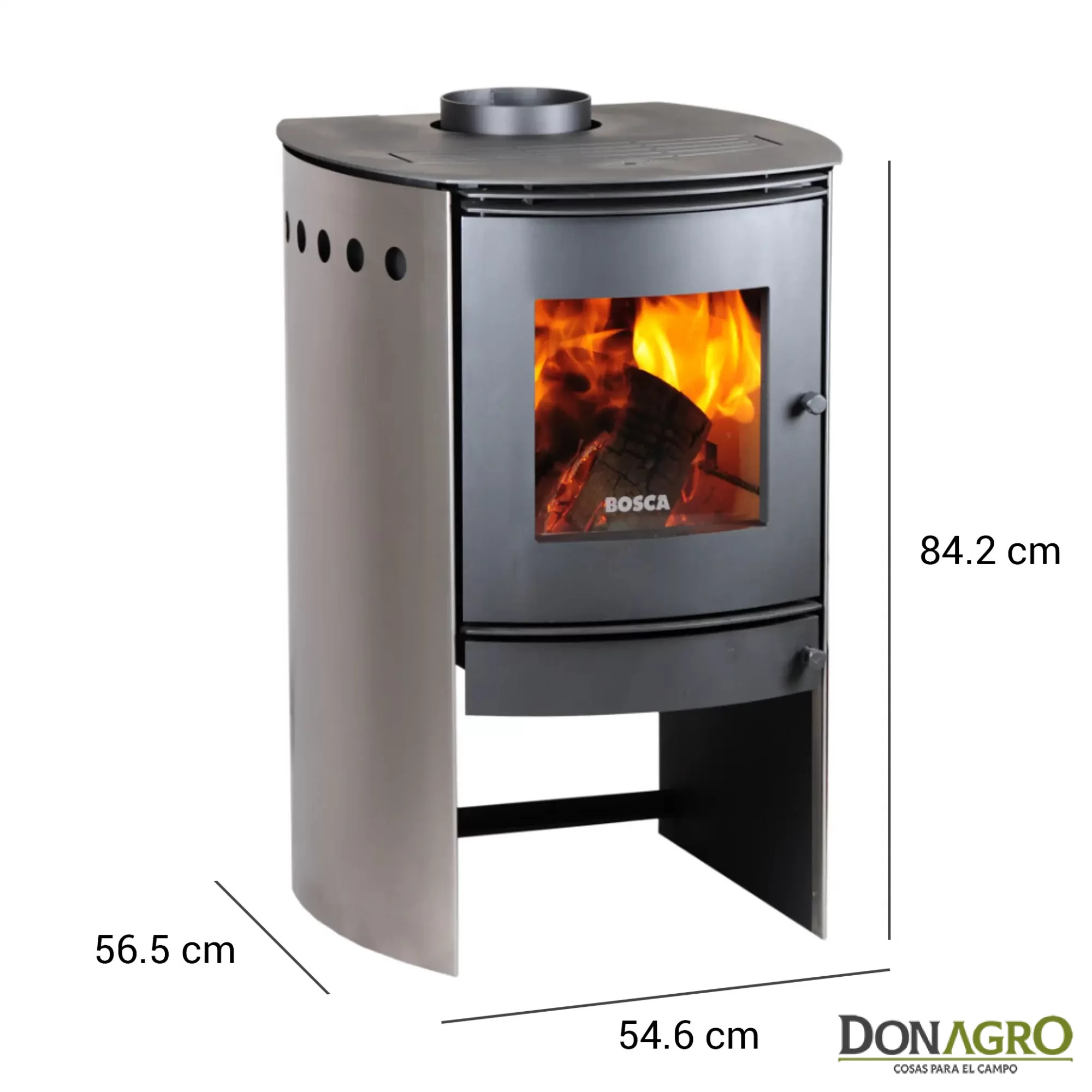 Estufa a Leña Bosca Spirit 380 Inox 9.888Kcal