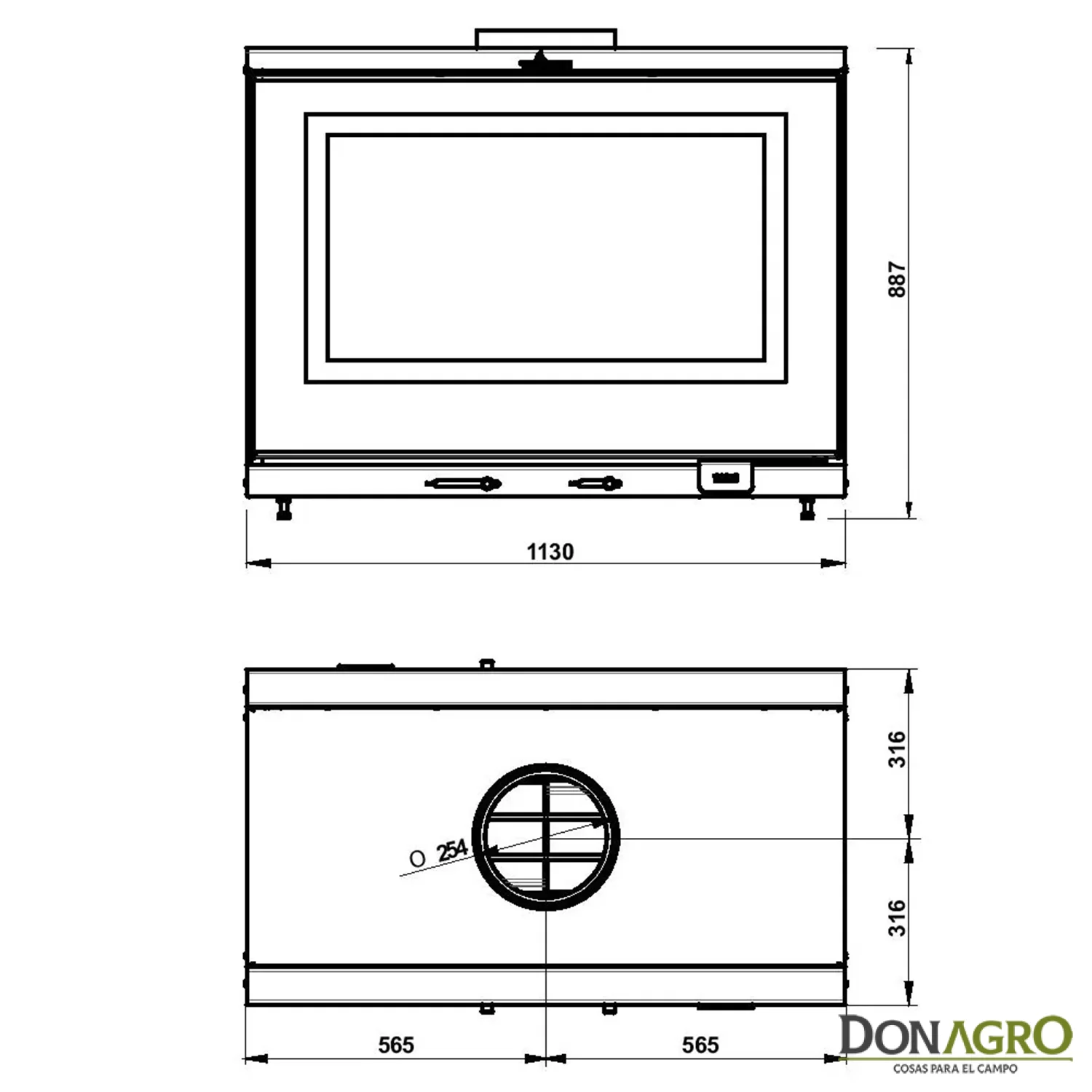Estufa a Leña Tromen Paris Doble Puerta 27.000 Kcal