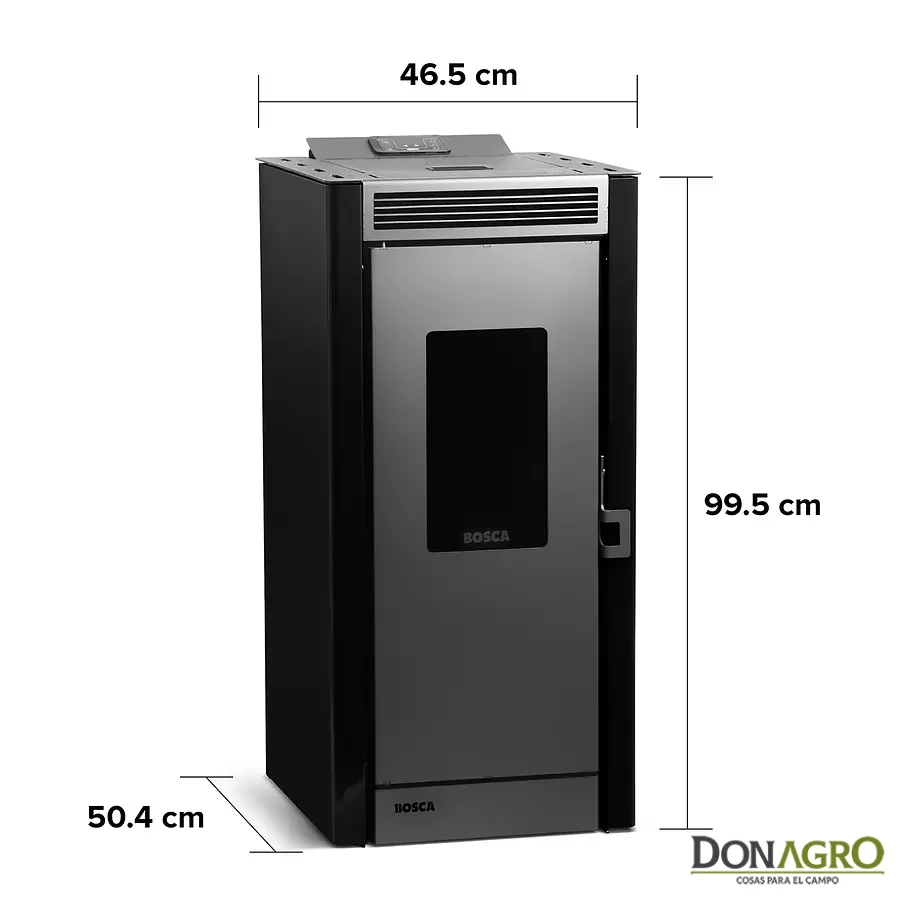 Estufa a Pellet Bosca Black Vision Negra 9700 Kcal