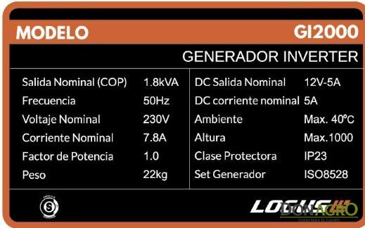 Generador Inverter Silente 2000watts LOGUS