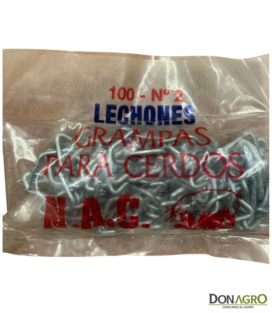 Grampas para cerdos galvanizadas N°2 x 100 unidades
