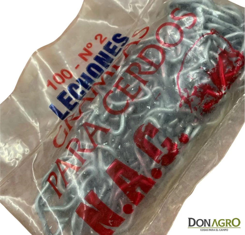 Grampas para cerdos galvanizadas N°2 x 100 unidades