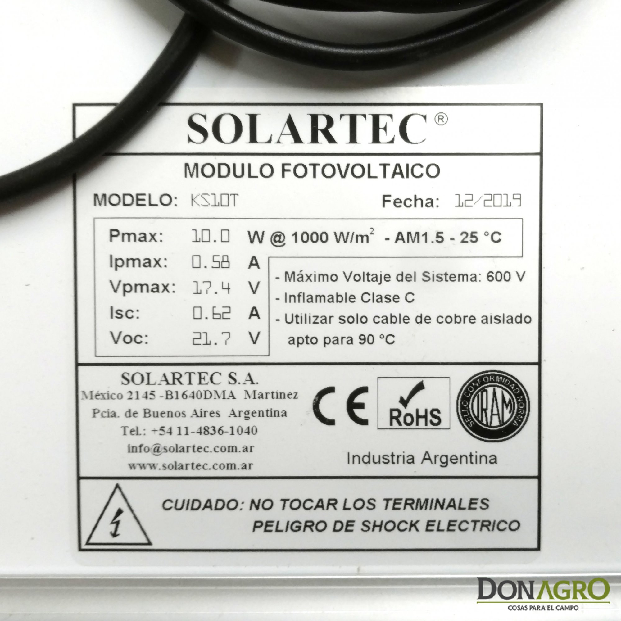 Kit Boyero Electrificador Solar Picana SOLARTEC 20km 0.35j