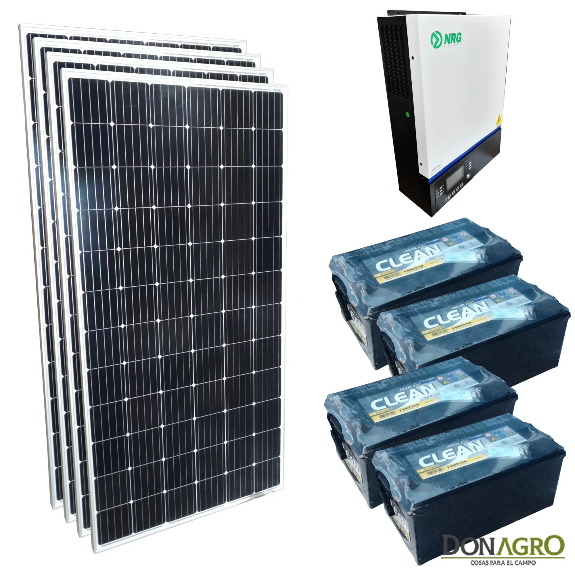 Kit Energia Solar para Casa 3000w Full 4 Paneles 4 Baterias (NRG)