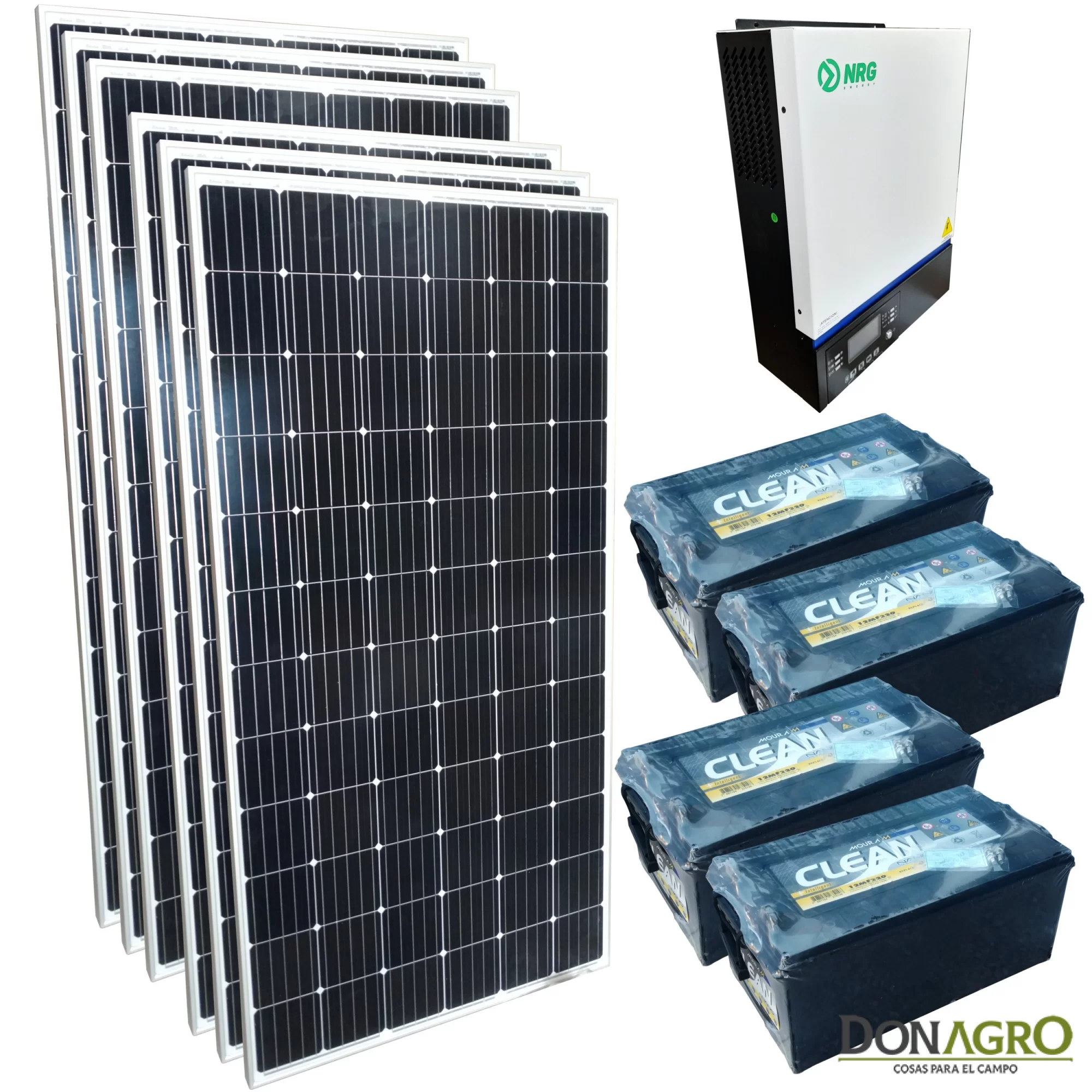 Kit Energia Solar para Casa 3000w Full 6 Paneles 4 Baterias (NRG LITIO)