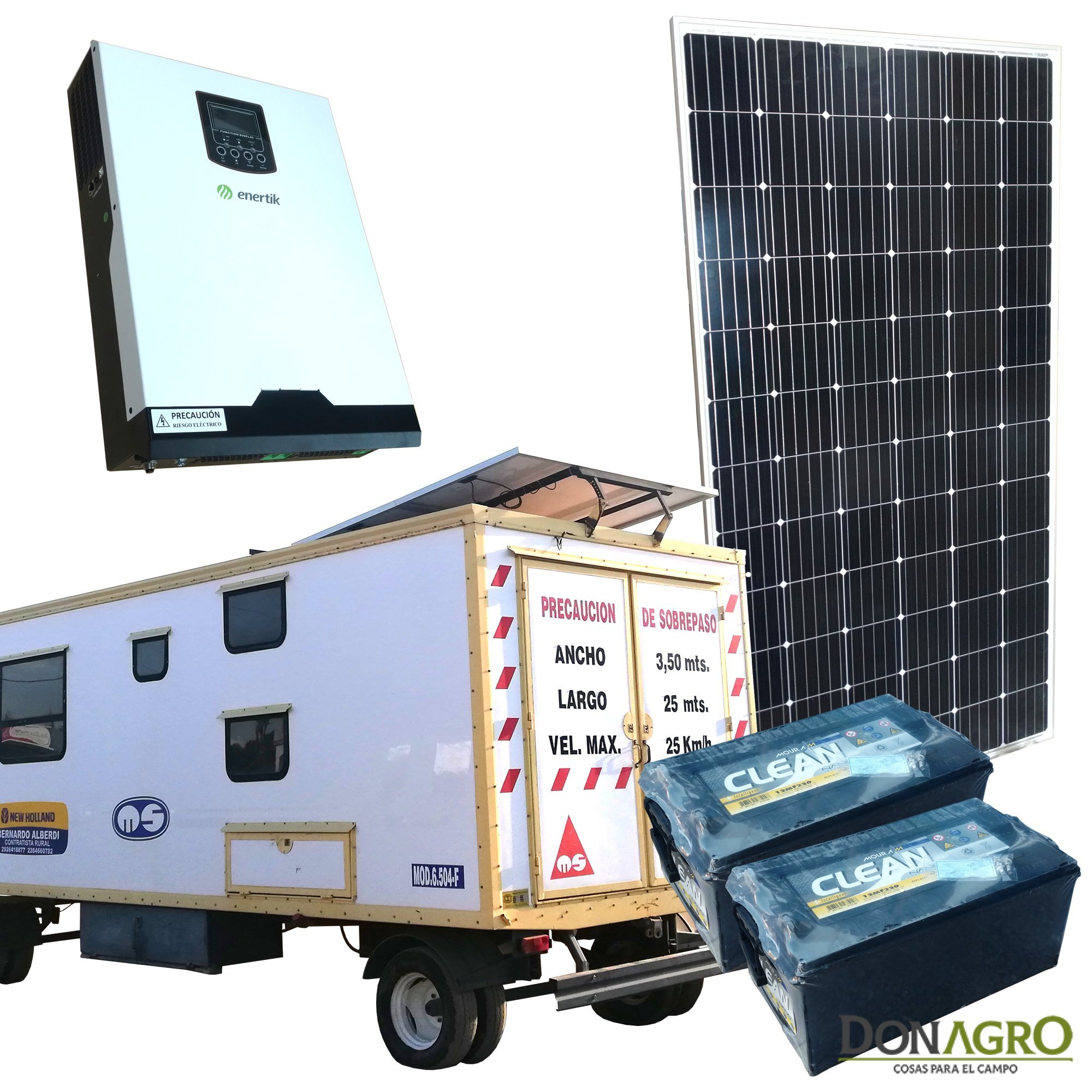 Kit Energia Solar para Casilla o Motorhome 1000w 1 Panel 24v 1 Bateria