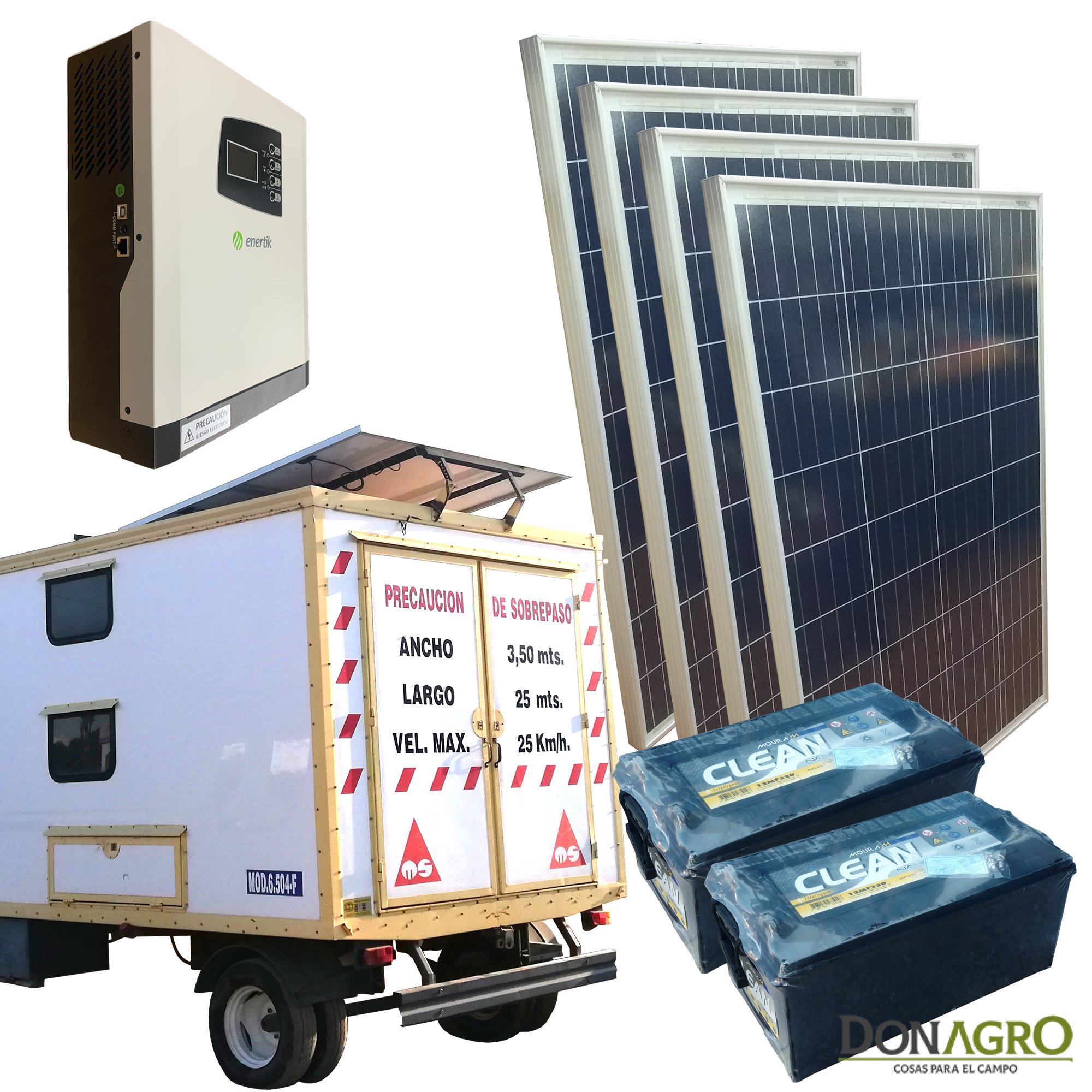 Kit Energia Solar para Casilla o Motorhome 1000w 4 paneles 12v 1 bateria