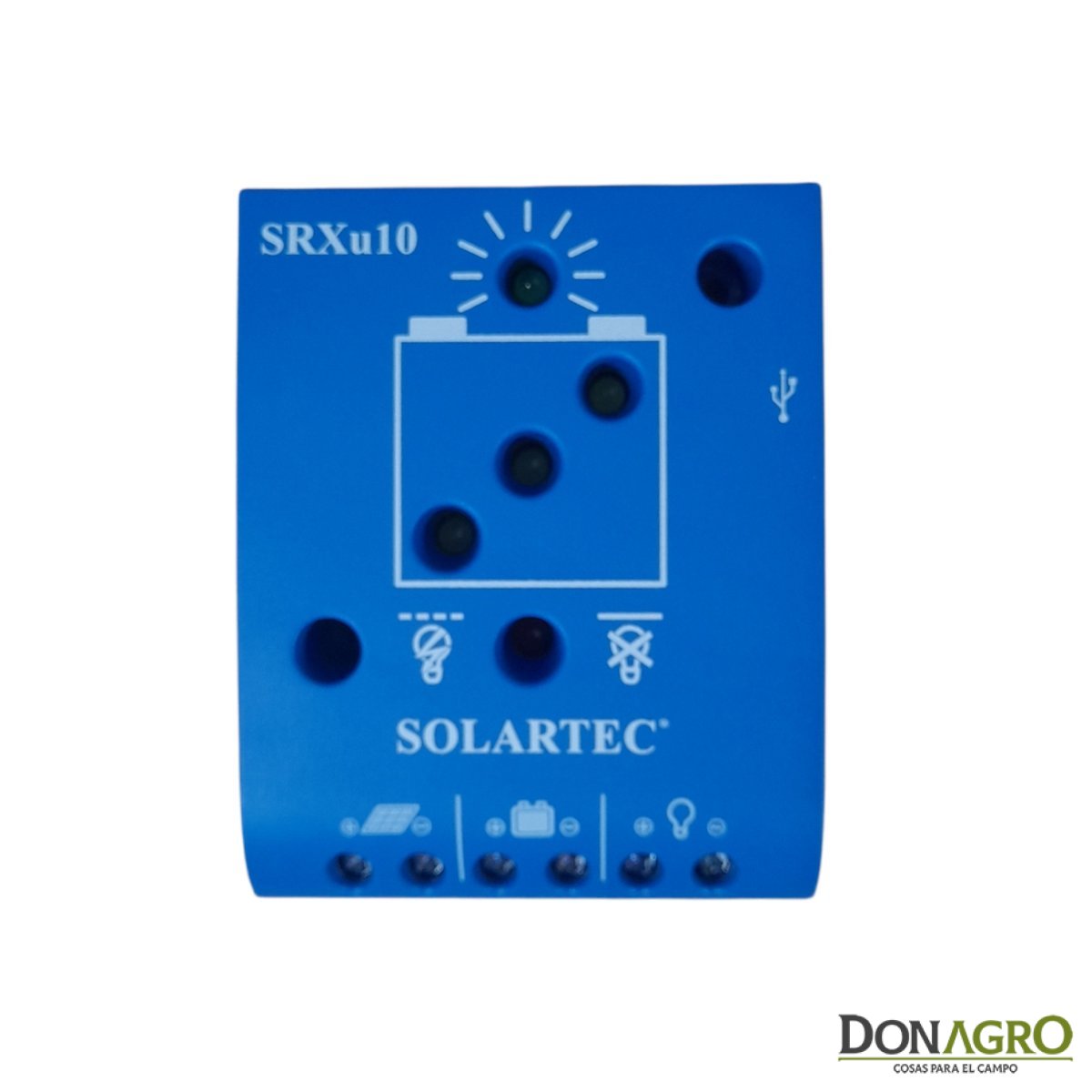 Regulador de voltaje carga solar 10 Amp 12v/24v SOLARTEC