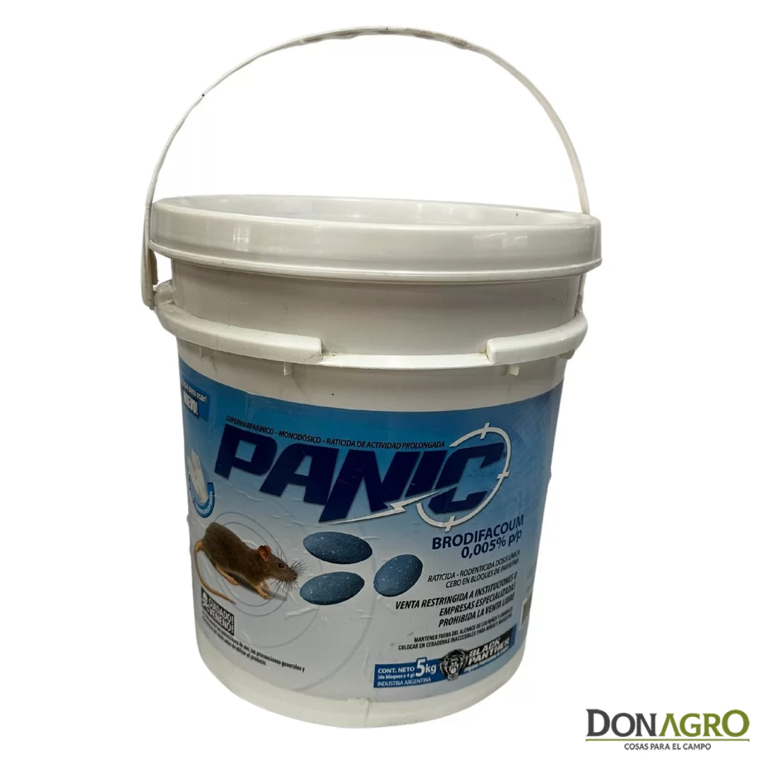 Rodenticida Balde x 5Kgrs PANIC Cebo en Bloques 