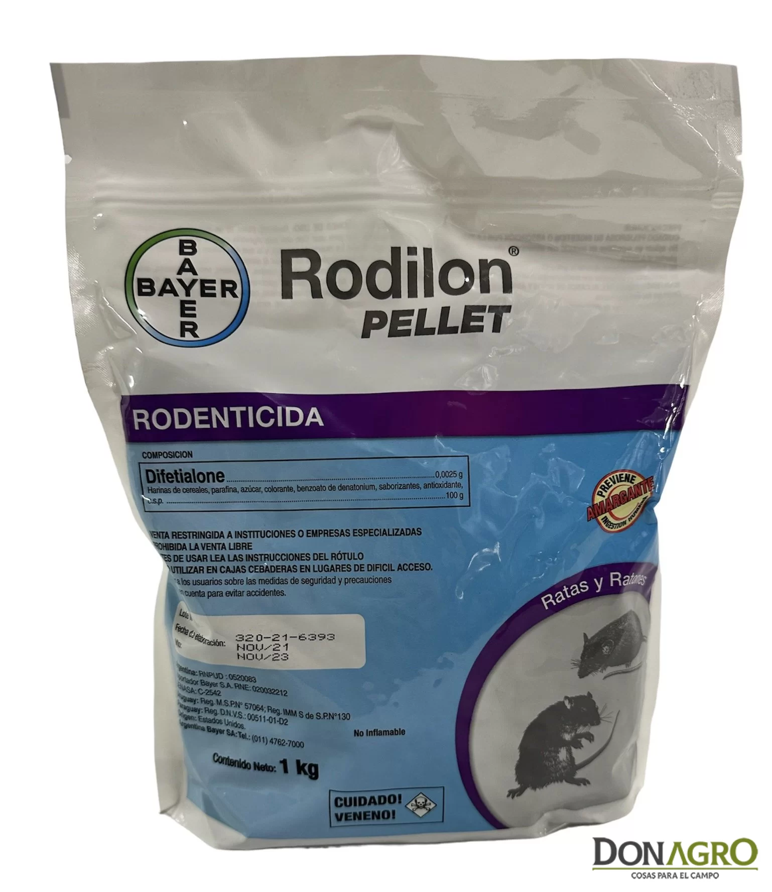 Rodenticida Pellet X 1KG RODILON BAYER