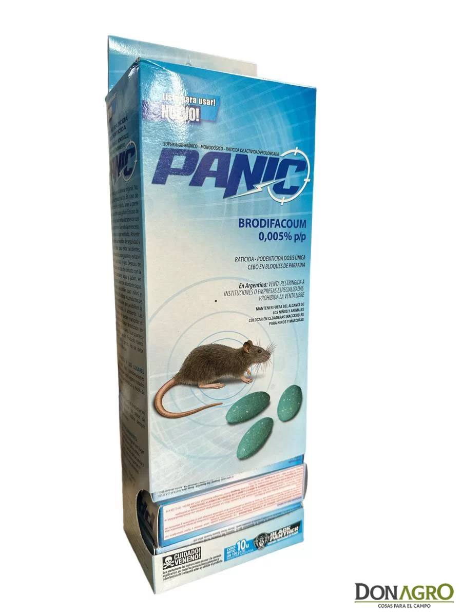 Rodenticida Raticida PANIC dispenser x 10u