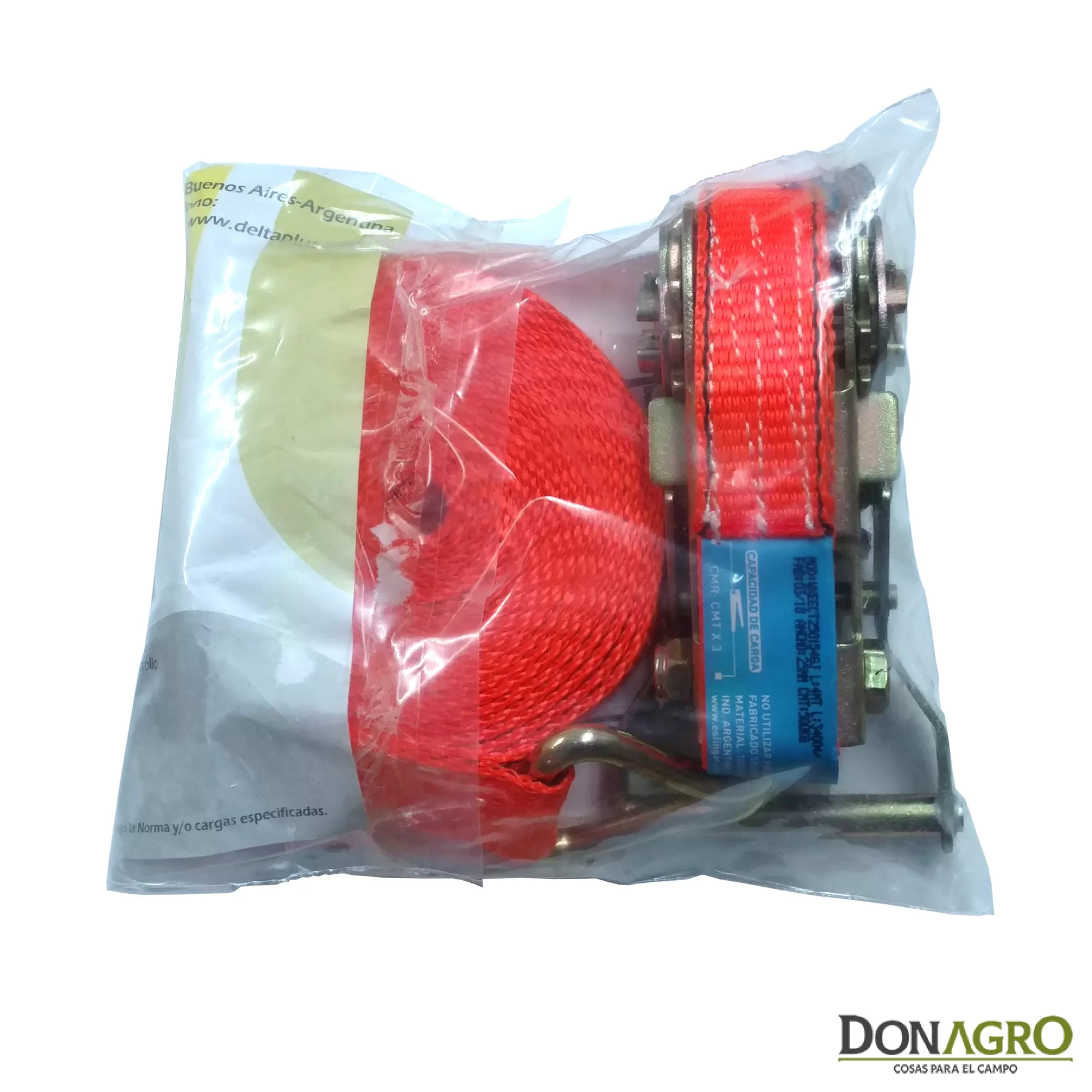 Suncho con Crique (traca traka) de 25mm x 4m con garfio 1500kg