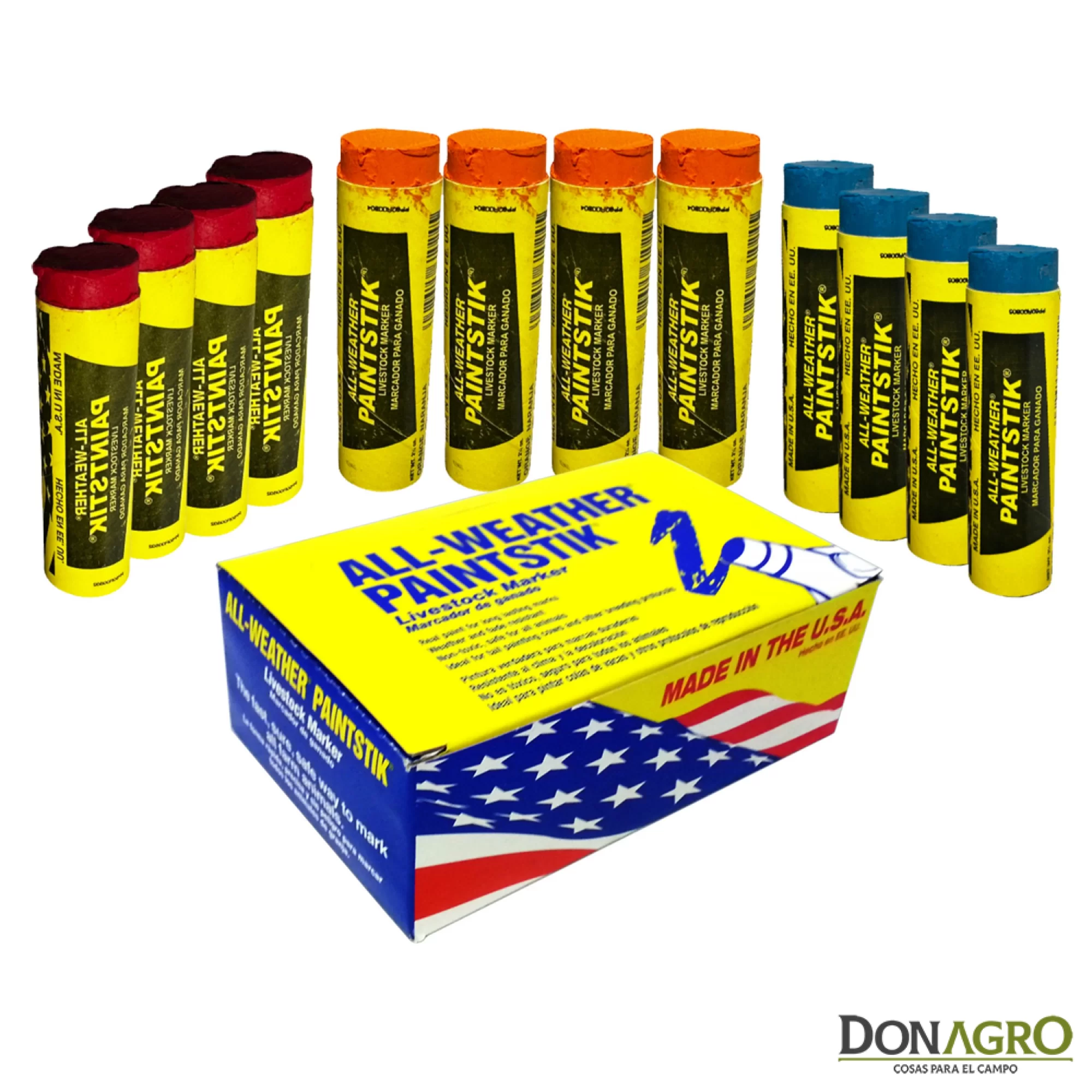 Tiza Pintura Barra Cerdos Ovejas Vacas Paintstik 3 Colores 12 Unid