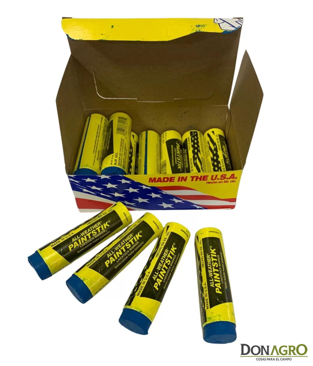 Tiza Pintura Barra Cerdos Ovejas Vacas Paintstik Azul 12 Unid