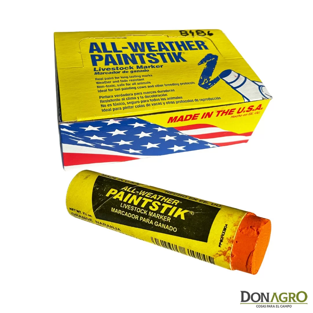 Tiza Pintura Barra Cerdos Ovejas Vacas Paintstik Naranja 12 Unid