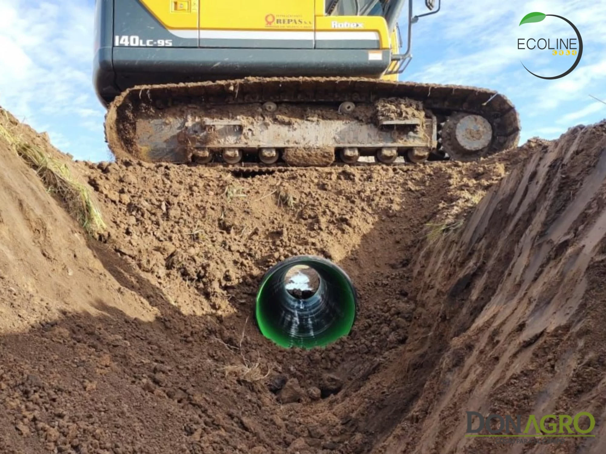 Tubo Alcantarilla PEAD ECOLINE Unión Campana 1.00 mts x 6 mts