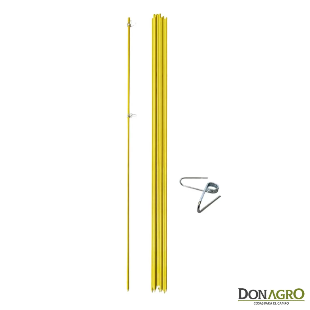 Varilla de Fibra de Vidrio 1.20m x 10mm c/2 clips SAN MIGUEL