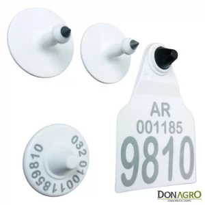 Caravana Electronica DATAMARS Oficial SENASA Binomio 25 Unid. BLANCA