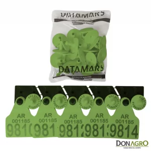 Caravana Electronica DATAMARS Oficial SENASA Binomio 25 Unid. VERDE ZONA LIBRE AFTOSA