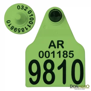 Caravana Electronica DATAMARS Oficial SENASA Binomio 25 Unid. VERDE ZONA LIBRE AFTOSA