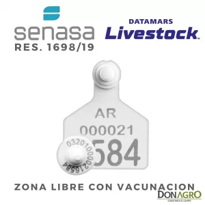 Caravana Electronica DATAMARS Oficial SENASA Binomio 25 Unid.BLANCA