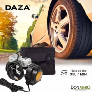 Compresor De Aire Auto Mini Inflador Portatil 12v Con Baliza Daza Dzjb82