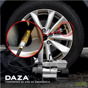 Compresor De Aire Auto Mini Inflador Portatil 12v Con Baliza Daza Dzjb82