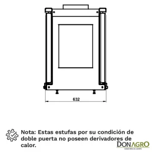 Estufa a Leña Tromen Paris 4 Caras 28.000 Kcal